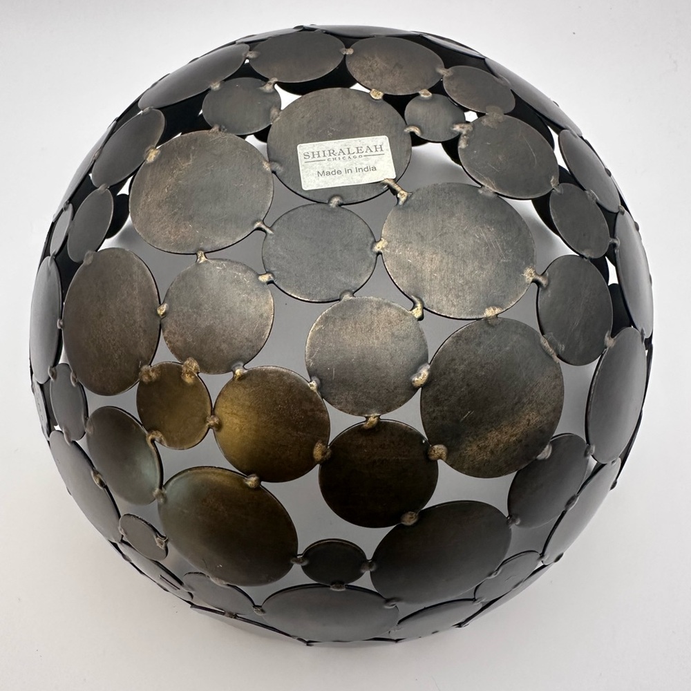 Shiraleah Chicago Metal Disc Decorative Bowl | Modern Boho Accent | 9" - Picture 4 of 5